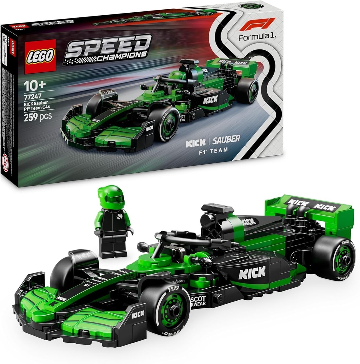 NEW - LEGO Speed Champions KICK Sauber F1 Team C44 Race Car - Retired Set 77247
