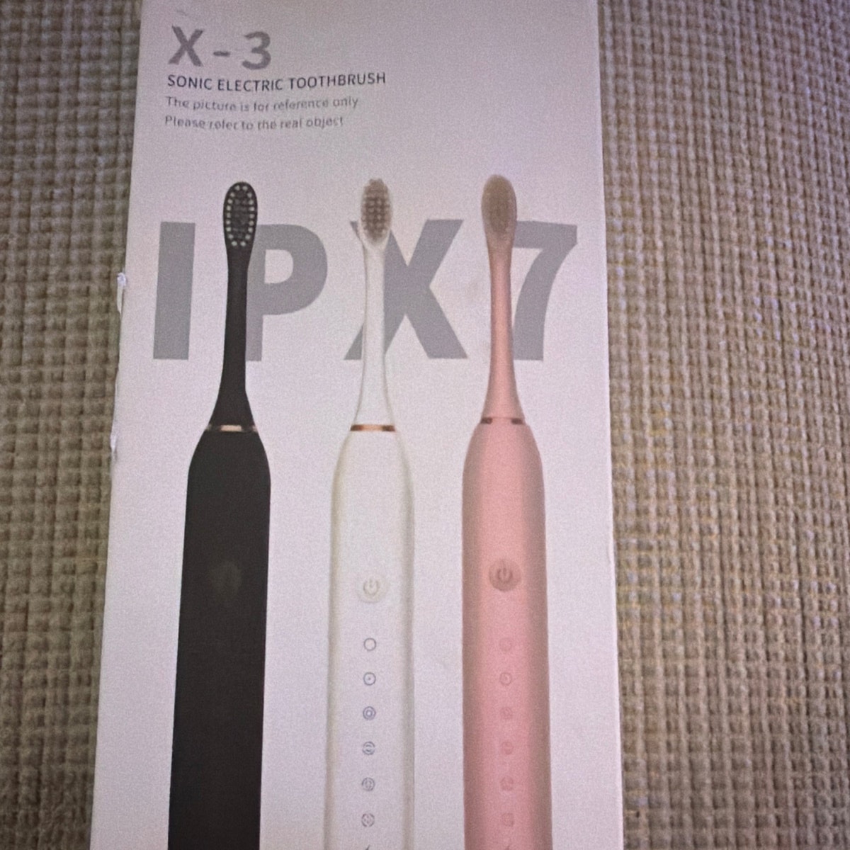 X-3 Sonic Electric Toothbrush Black Fast Charge Waterproof 5 Speed Charger