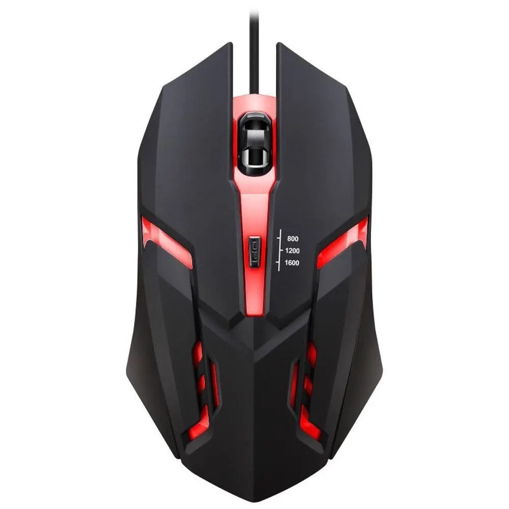 Wired Gaming Mouse RGB USB 1600 DPI Ergonomic Optical Gamer PC Laptop Black UK