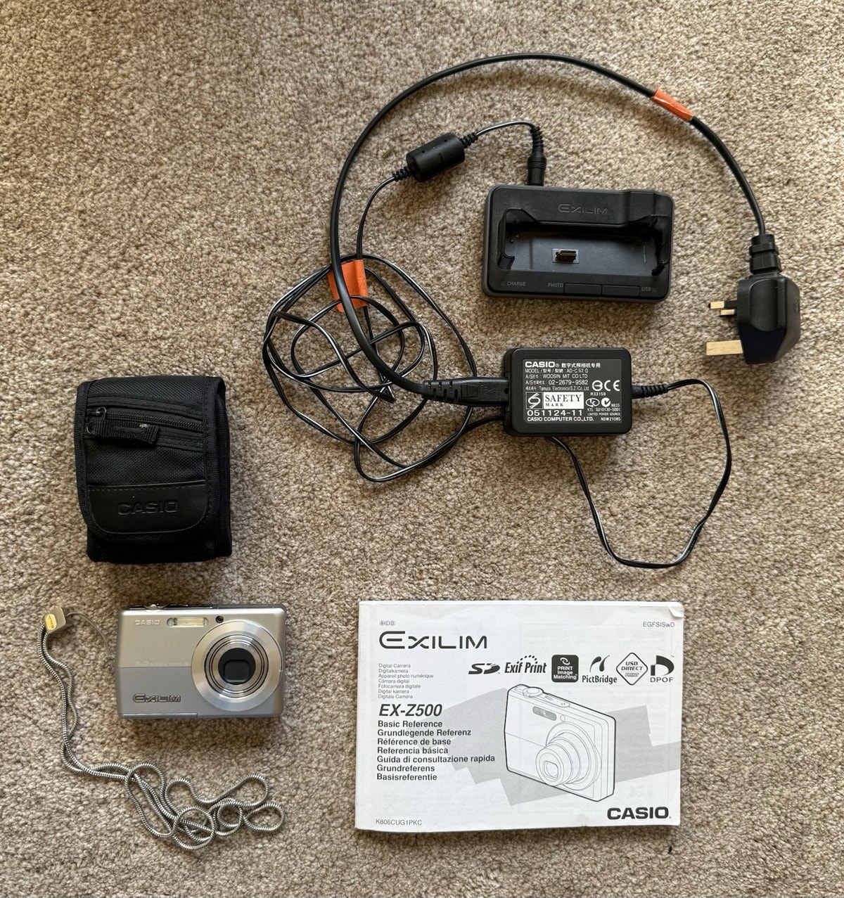 Casio Exilim EX-Z500 Silver 5.0MP Digital Camera + Manual & More - Fully Tested