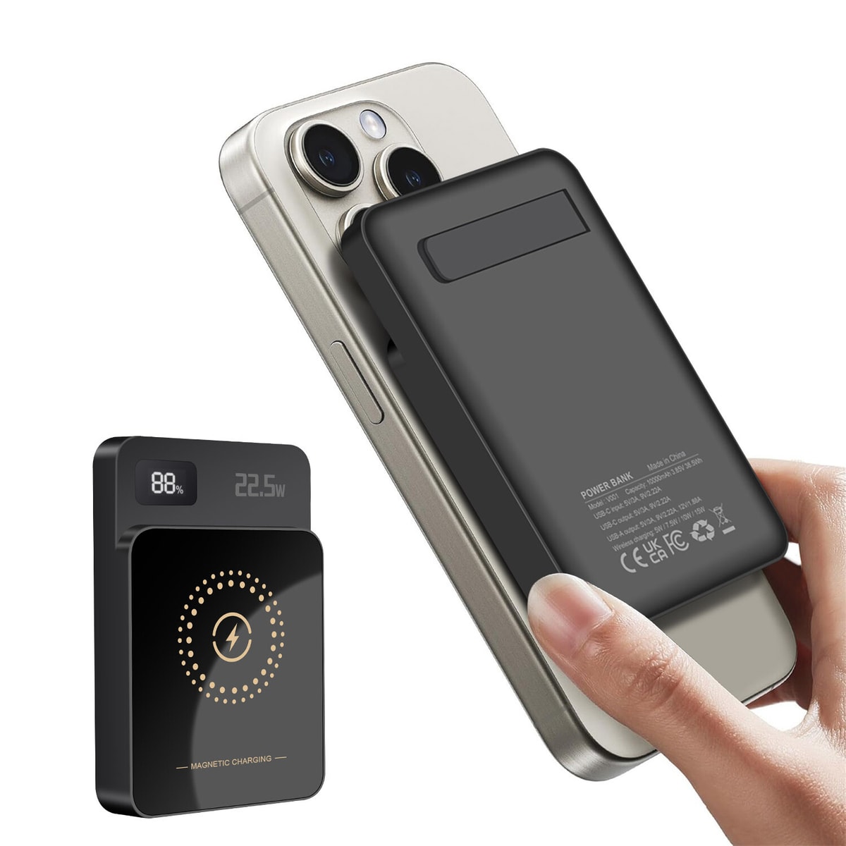 22.5W Power Bank Portable Charger 10000mAh Magnetic Battery Pack For iPhone UK
