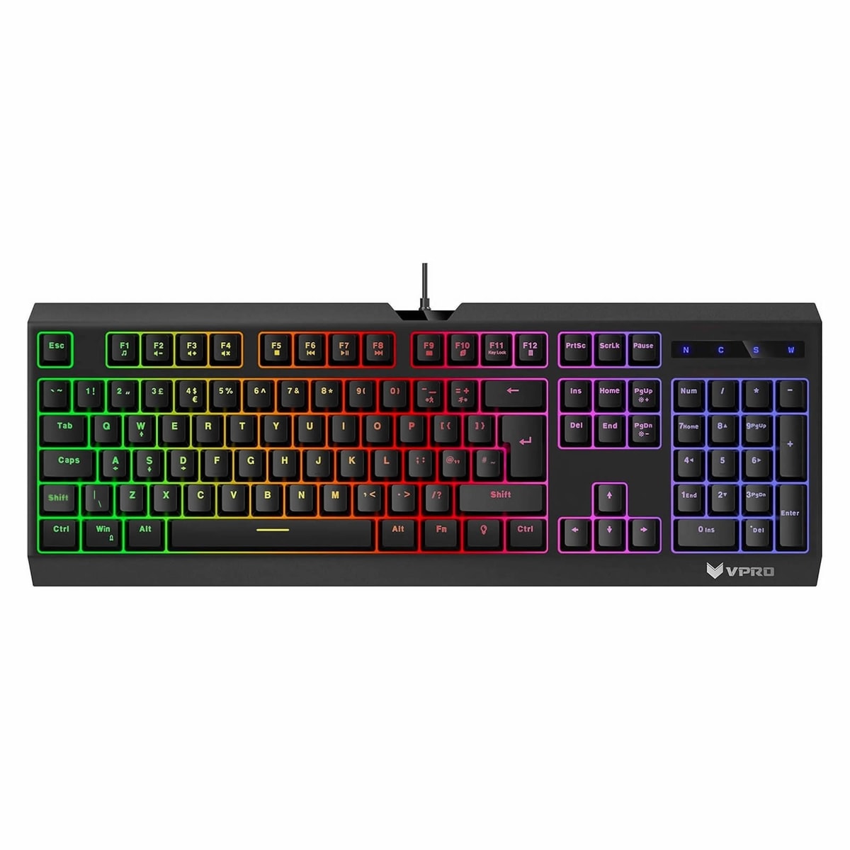 Gaming Keyboard Mechanical Style USB Wired LED Lights For PC PS4 PS5 XBox UK NEW
