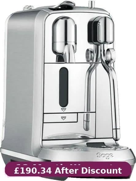 Sage Nespresso Creatista Plus BNE800BSS Coffee Machine Brushed Stainless Steel#