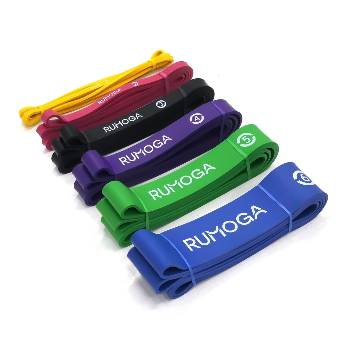 Set of 6 Resistance Bands from Light to Heavy Premium Home & Commercial Workouts