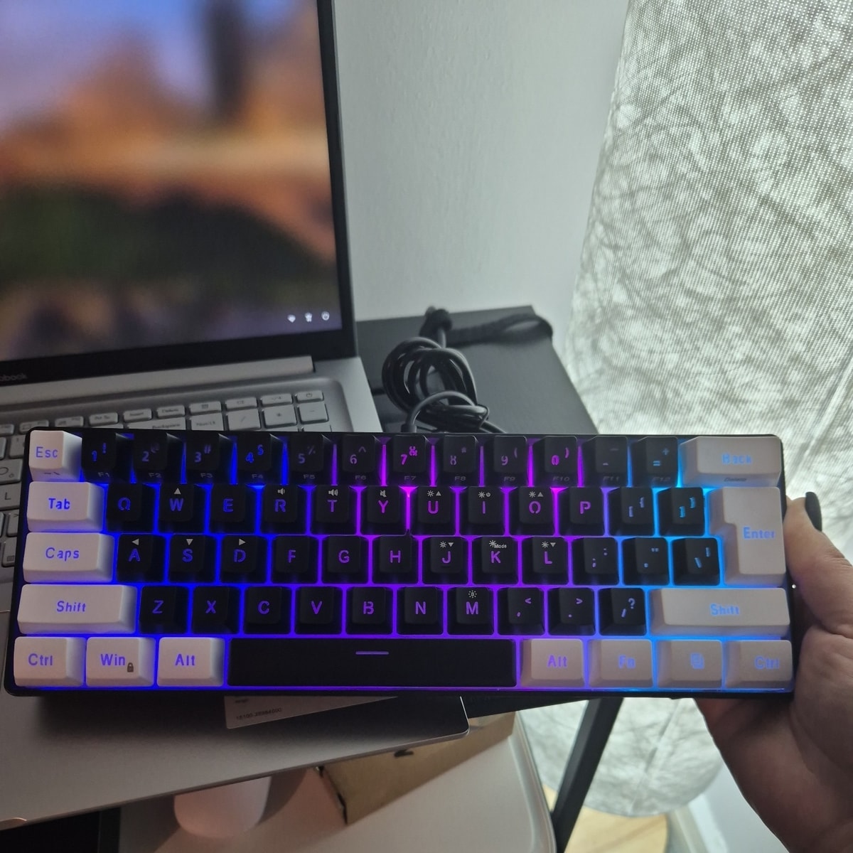 Snpurdiri 60% Wired Mechanical Keyboard, Mini Gaming Keyboard with 61 keys
