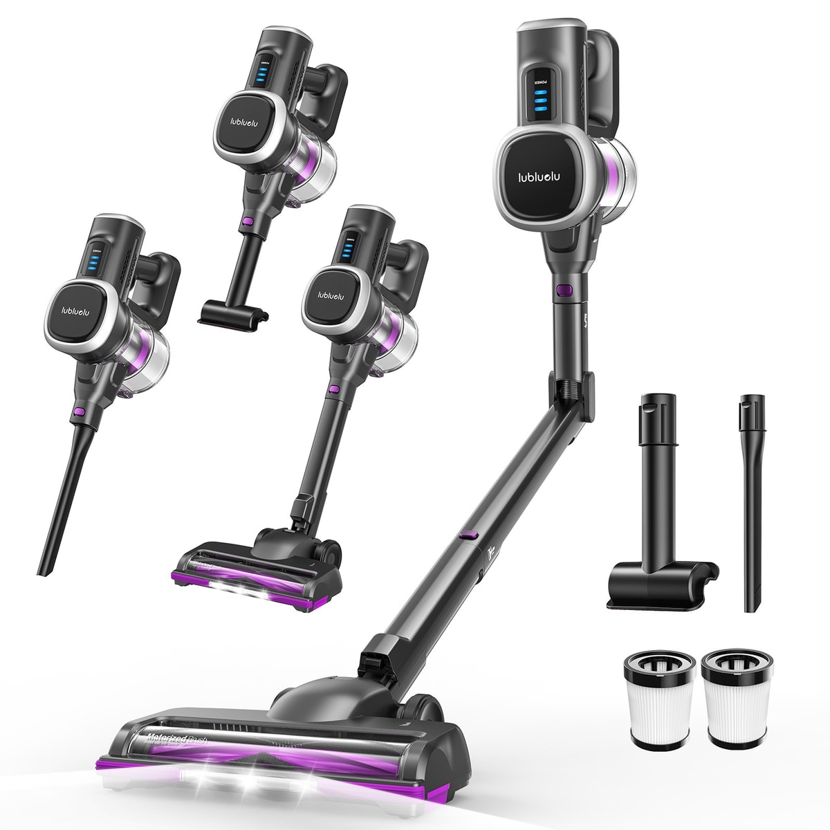 Lubluelu Self-Standing Cordless Upright 6in1 Handheld Stick Vacuum Cleaner 45Kpa