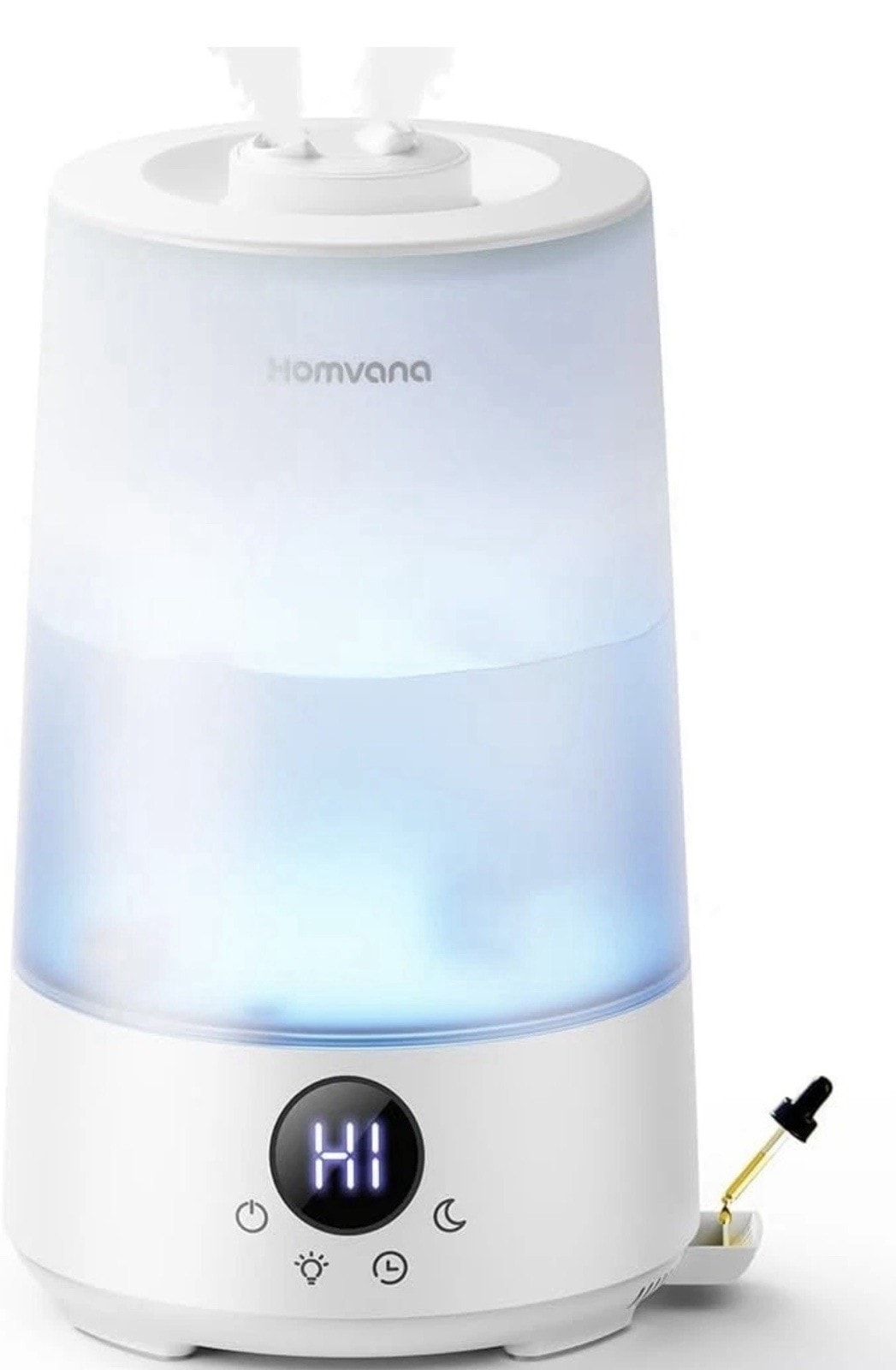 Homvana 3.6L Cool Mist Humidifier Blue, Quiet 16dB Top-Fill, 34H, Oil Diffuser