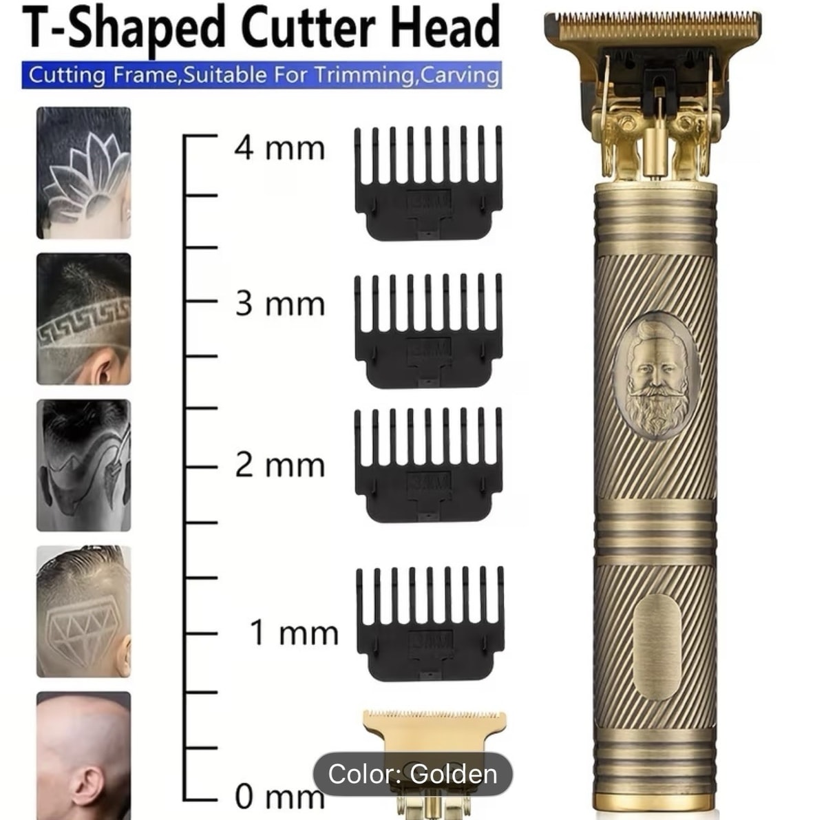 “Professional Hair Clipper Beard Trimmer Cordless USB Rechargeable Barber Kit UK