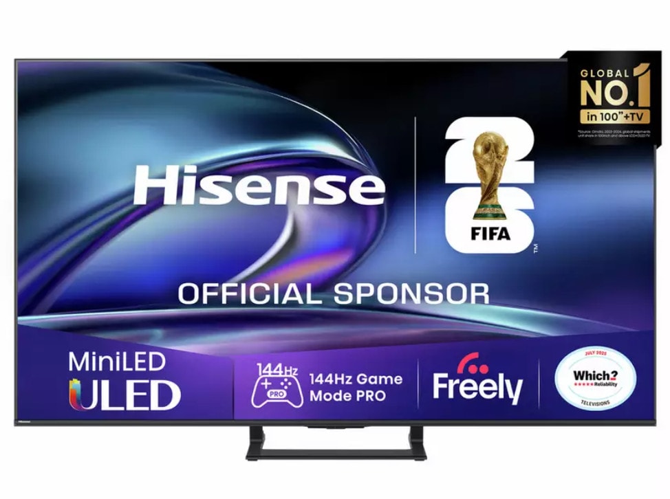 Hisense 55 Inch TV 55E8QTUK Smart 4K UHD HDR Mini LED Freely TV Black