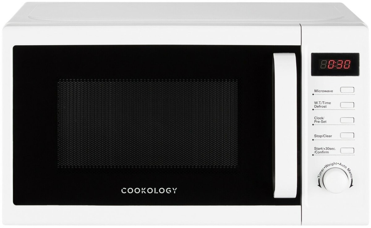 Cookology Microwave Oven 800W Digital 20L Freestanding 44cm - White CFSDI20LWH