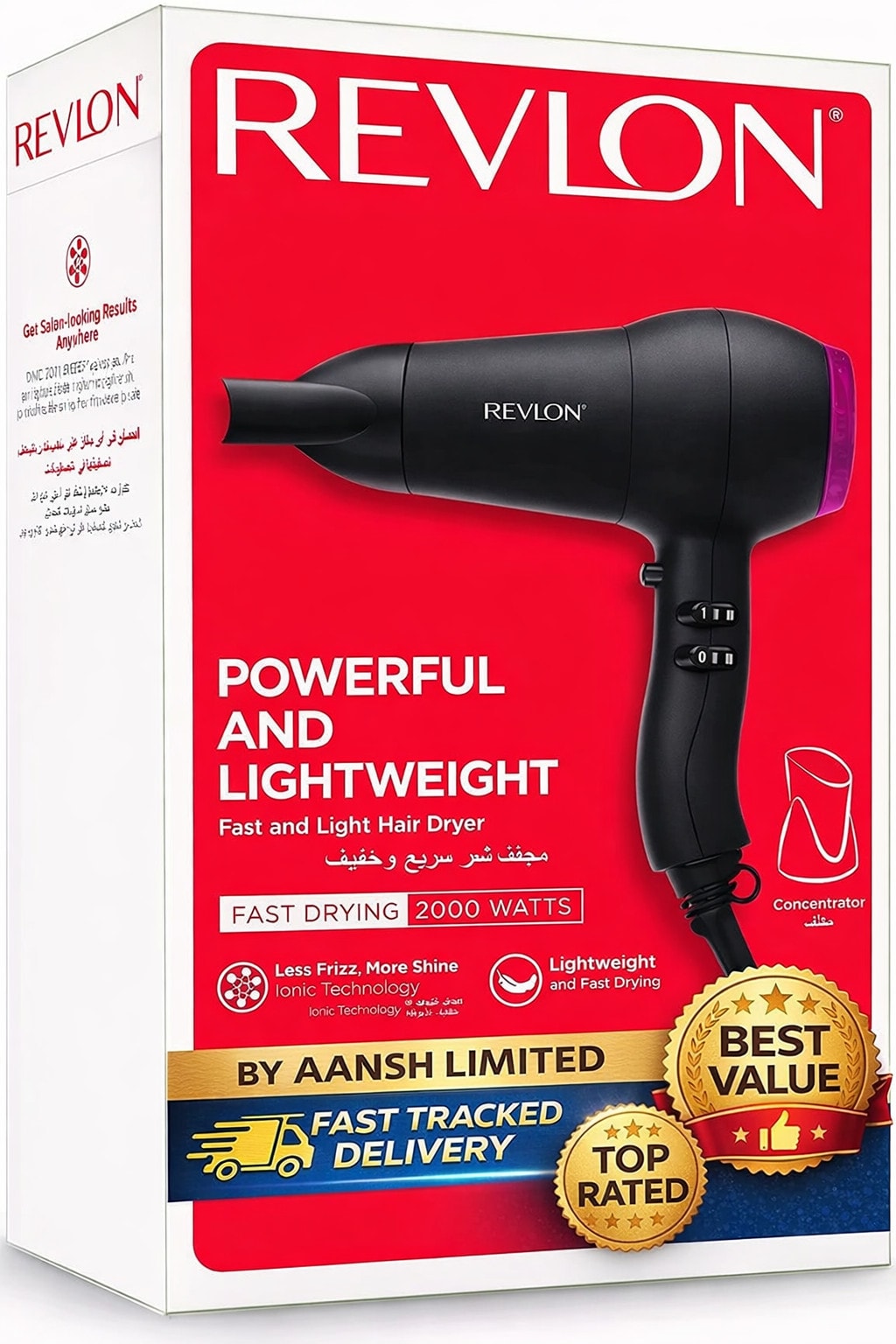 Revlon RVDR5823 Fast & Light Hair Dryer – 2000W – Black - Best Seller - UK Stock