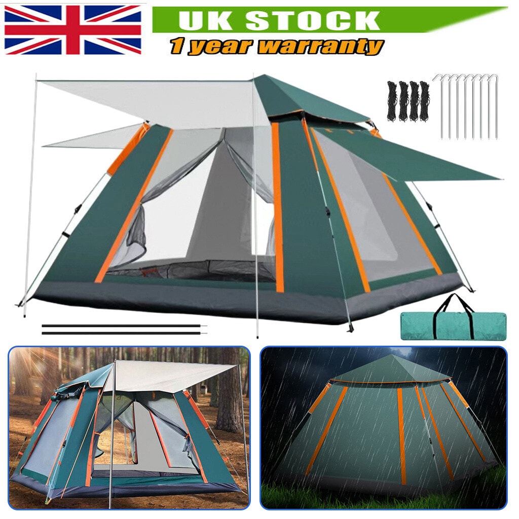 Full Automatic 4-6 Man Camping Tent Family Outdoor Hiking Shelter Instant Pop Up