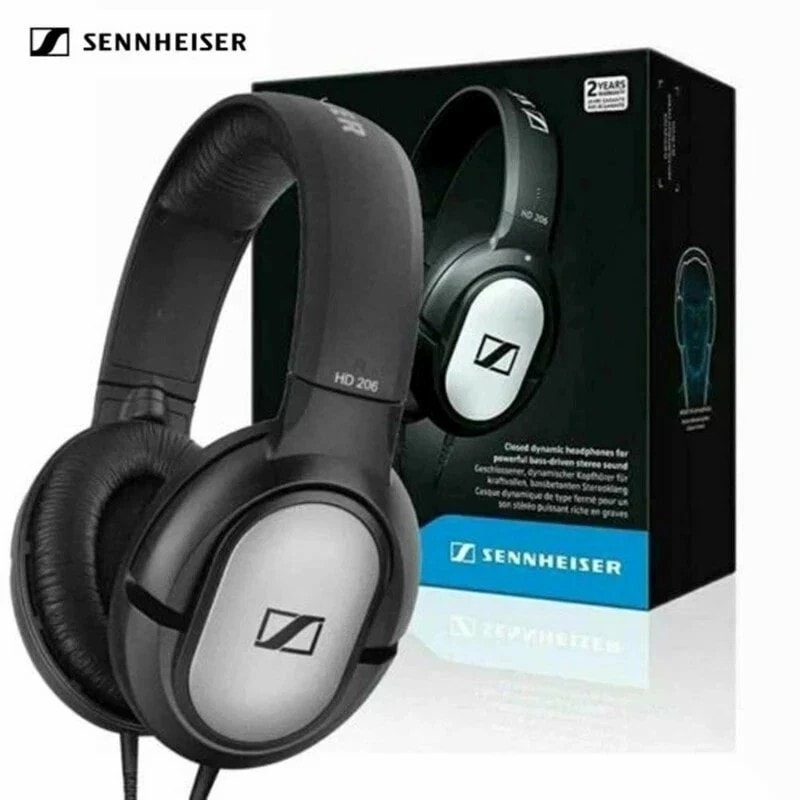 Sennheiser HD 206 Over the Ear Stereo Headphones - Silver