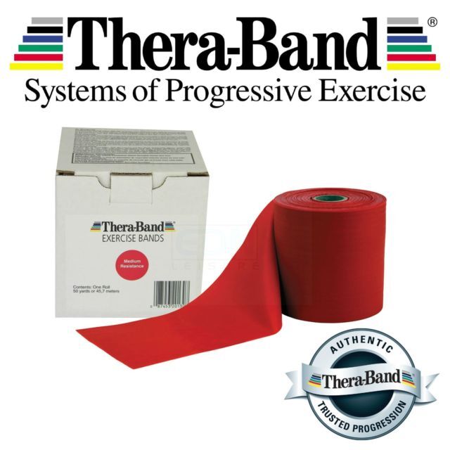Theraband Resistance Bands Exercise Gym Physiotherapy RED - Select Desired Size