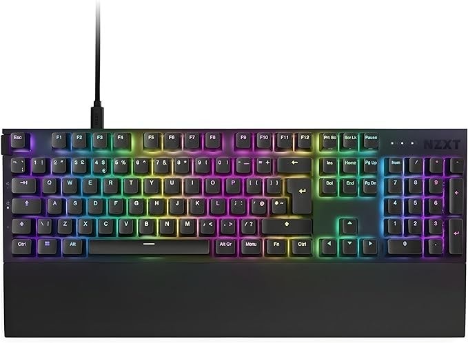 NZXT Function 2 | Full-Size Optical Gaming Keyboard | UK Layout Black