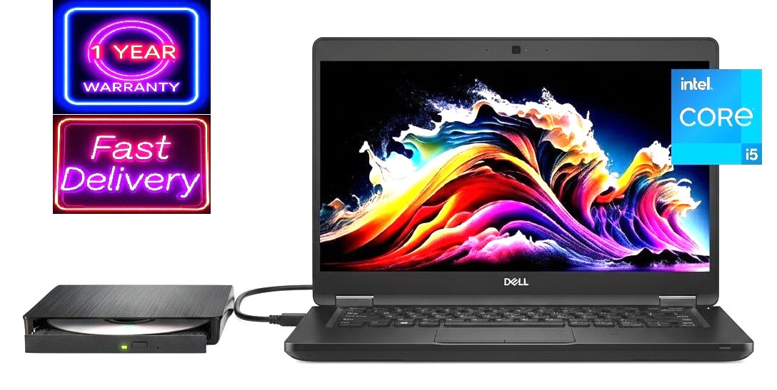 14" DELL Latitude Laptop: i5, 16GB RAM - 256GB SSD! Windows 11! CD/DVD Burner!