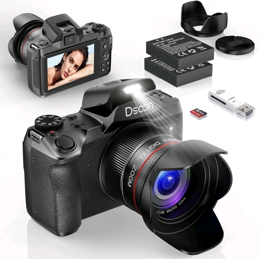 Dsoon Digital Camera,4K 64MP Cameras for Photography with 4”0 Touch Screen