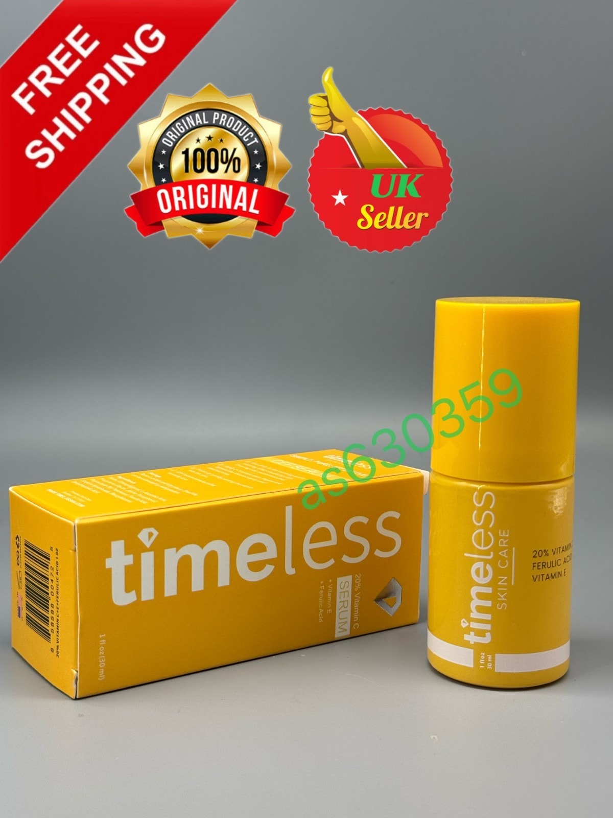 Timeless 20% Vitamin C + E Ferulic Acid Serum 30ml Authentic (UK STOCK)