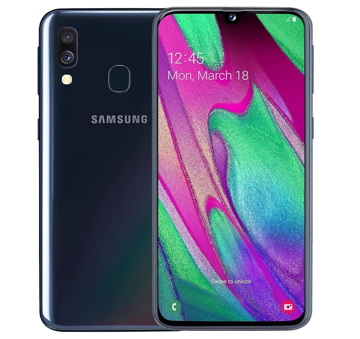 Samsung Galaxy A40 - 64GB - Black (Unlocked) (Dual SIM) Good