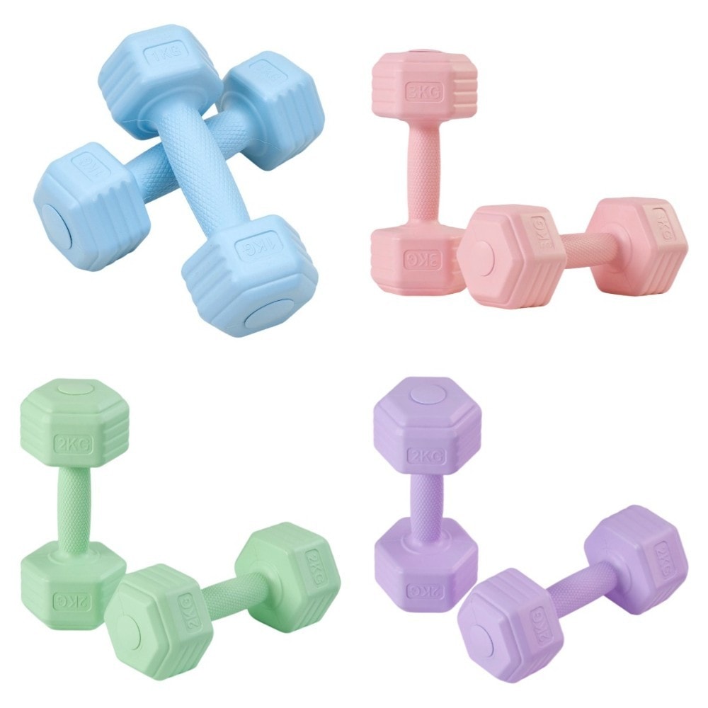 Ladies Dumbbells Set 2x 1/2/3kg Hand Weights Fitness Home Gym Strength Workout