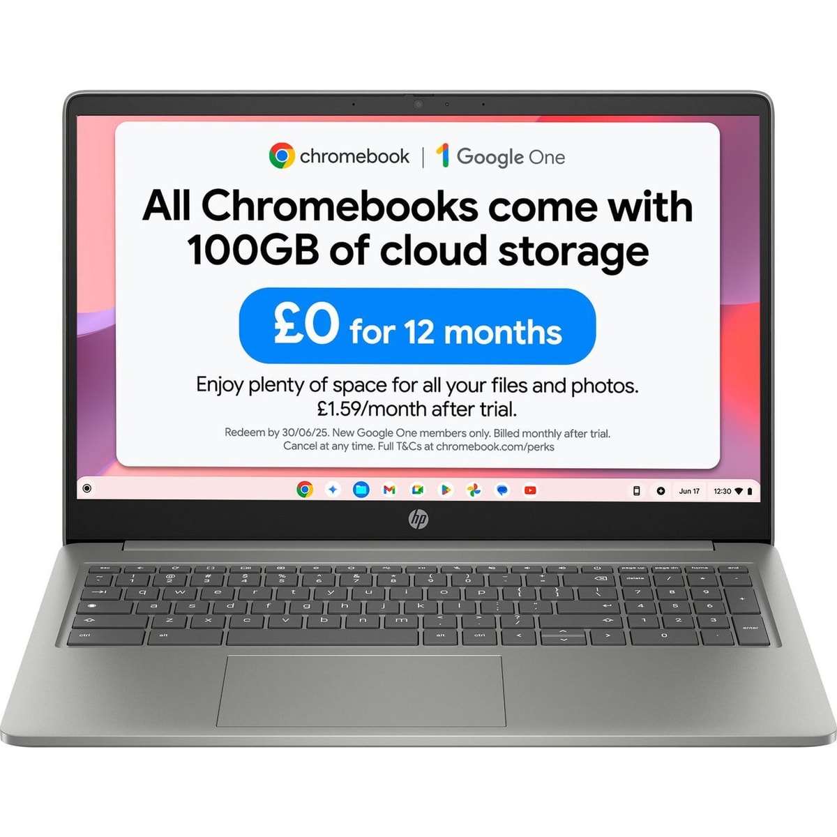 HP 15.6" Chromebook 4 GB RAM 128GB Intel® Processor N-series ChromeOS - Silver