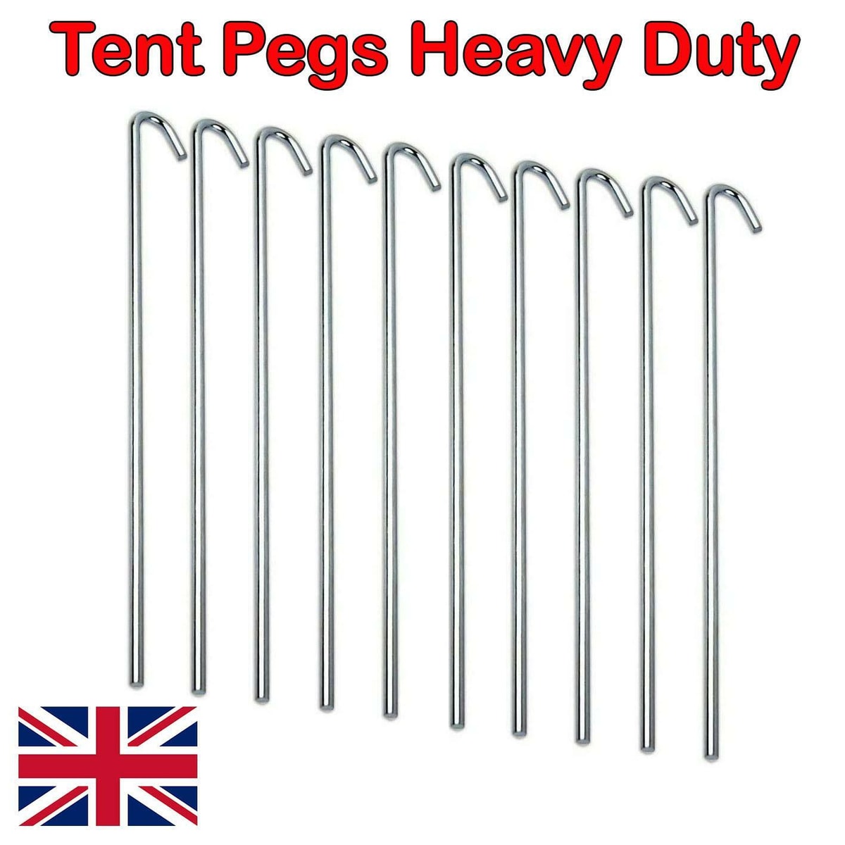 10/20/50/100 Heavy Duty Galv Steel Tent Pegs 3x150mm Metal Camping Ground Sheet