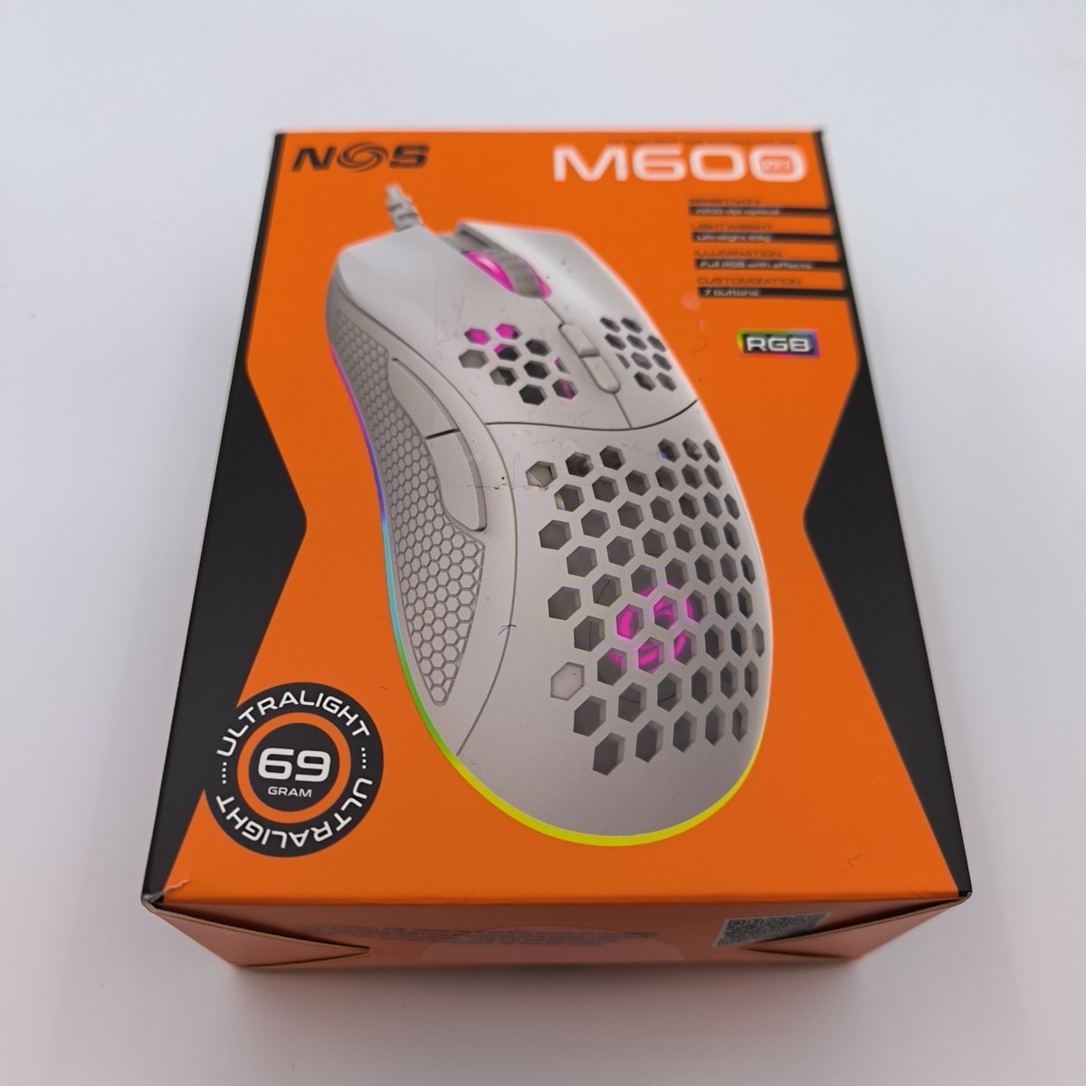 NOS M-600 V2 - Ultralight 69grams - RGB Optical Gaming Mouse - Excellent Con