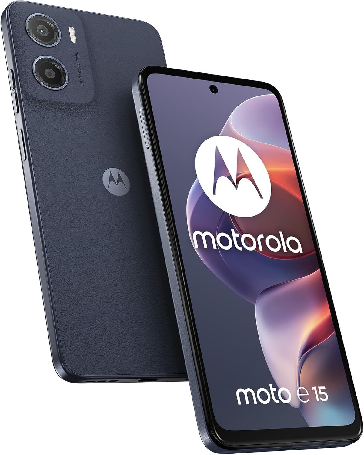 NEW Motorola Moto E15 4G 6.67'' Smartphone 64GB Unlocked Dual-SIM - Denim Blue