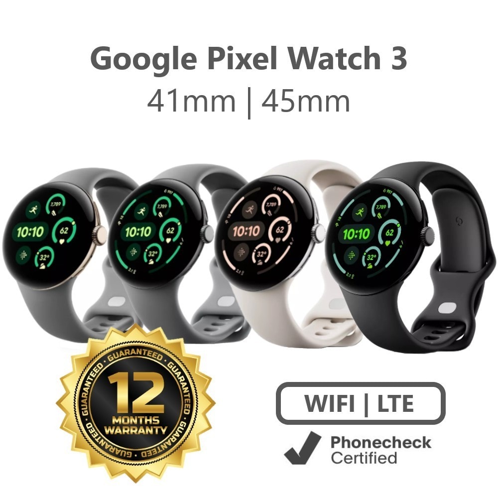 Google Pixel Watch 3 41mm | 45mm - WIFI | LTE - Unlocked Smartwatch - Very Good