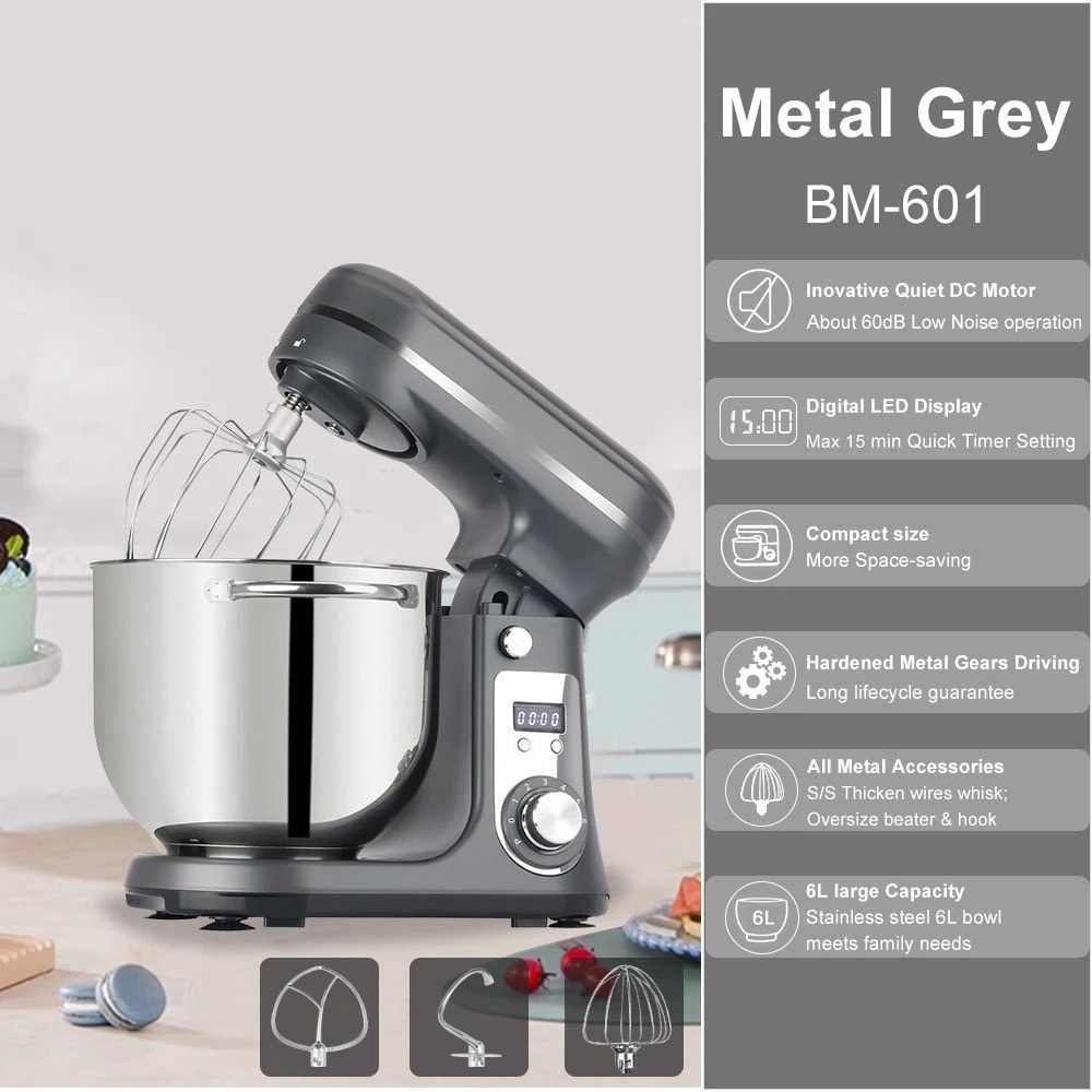 Kitchen Food Stand Mixer, Blender, Quiet Motor, Cream Egg Whisk, Whip Dough
