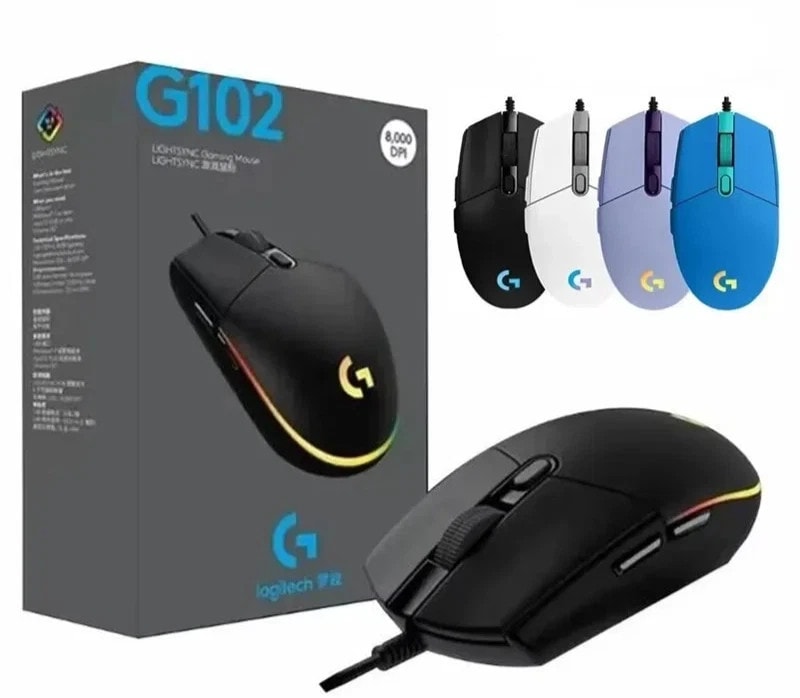 Mouse USB Wired 8000 DPI Optical G102 Gaming Mouse For PC Laptop Mac UK