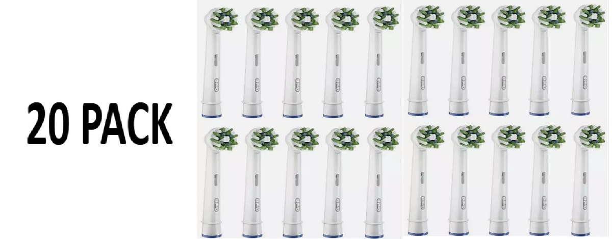 Oral-B Cross Action Electric Toothbrush Heads - 20 pack White