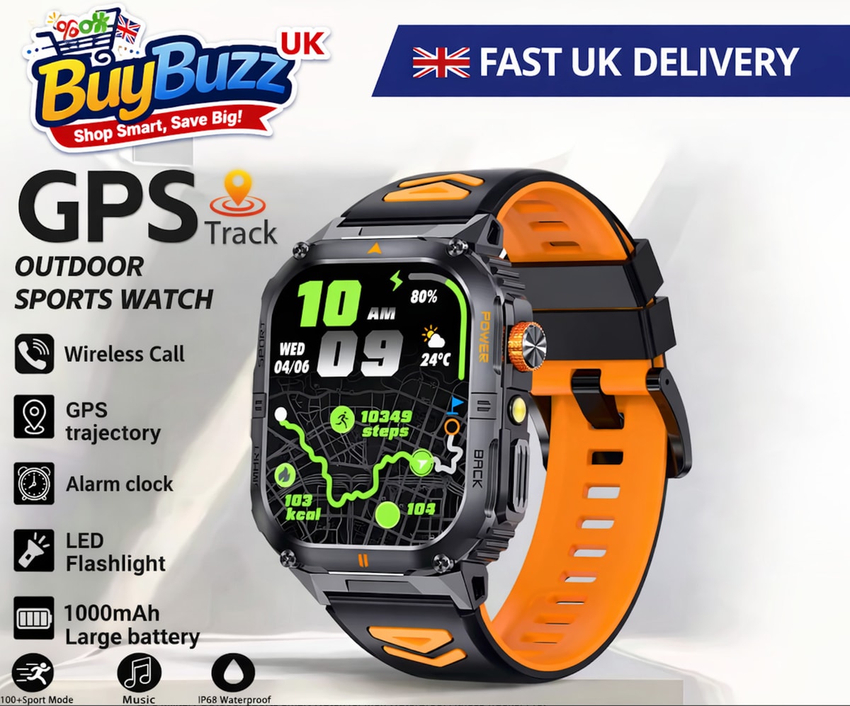 GPS Military Outdoor Sports Smart Watch for Men Waterproof Fitness Tracker Pro!