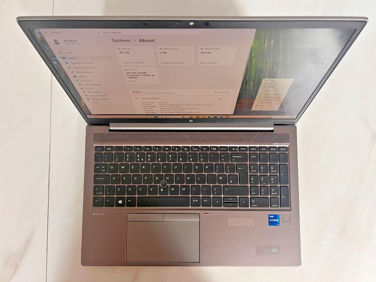 HP ZBook Firefly 15 G8 Intel i7‑1165G7 16GB RAM 512GB SSD NVIDIA T500 Good Cond.
