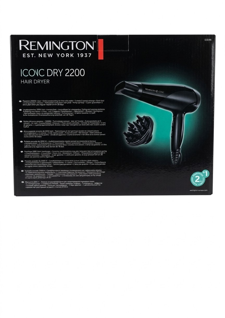 Remington Ionic Dry 2200 Hair Dryer D3190S Powerful 2200W Frizz-Free Styling New
