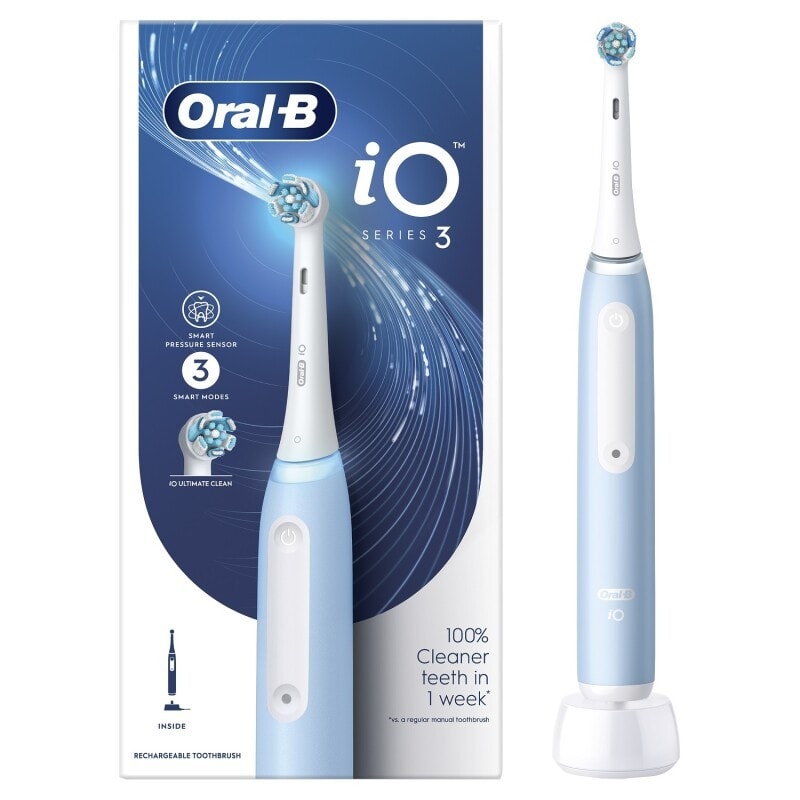 Oral-B iO3 Blue Electric Toothbrush Smart Bluetooth Features for Daily Care