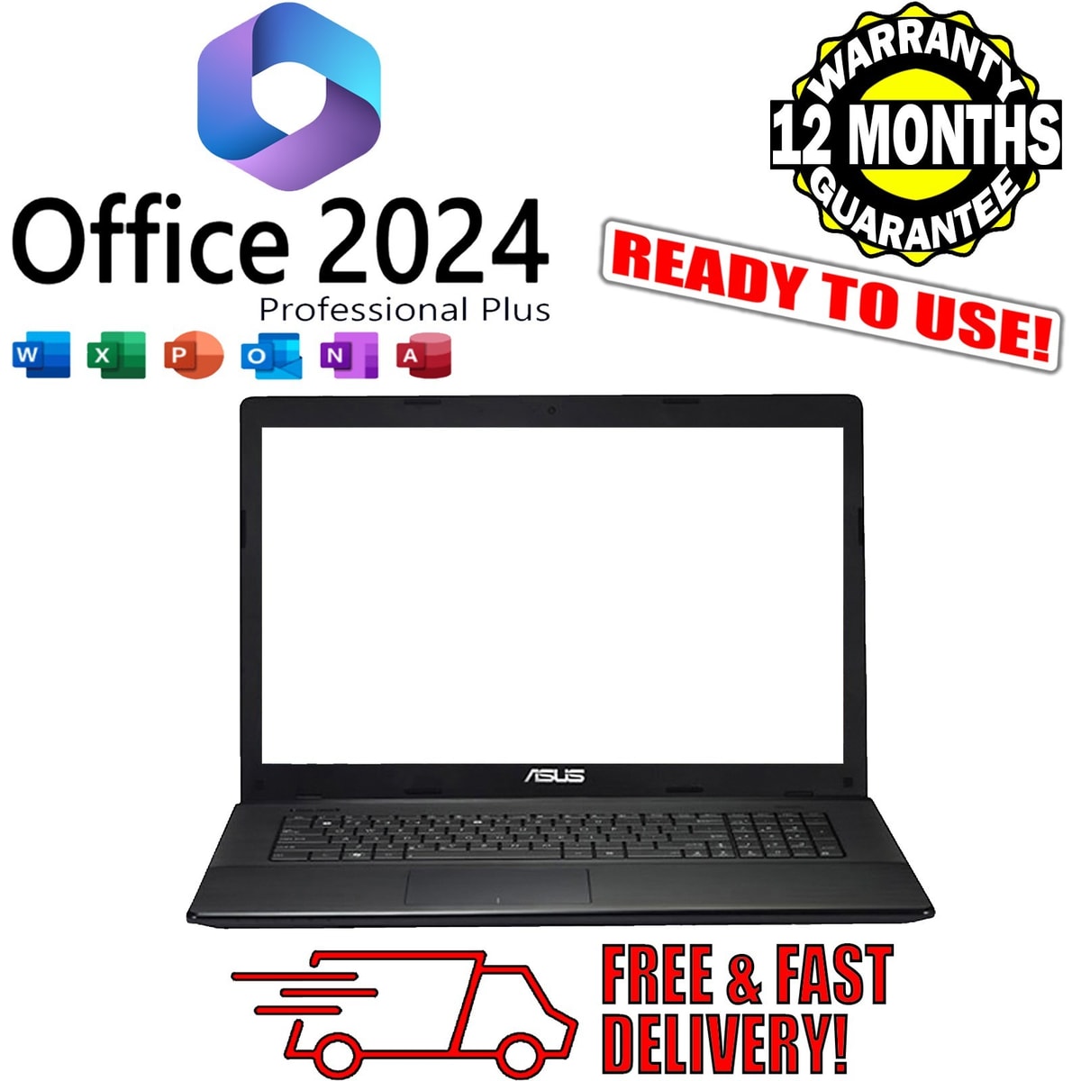 CHEAP 15.6" Windows 10 Office 2024 8GB RAM 128GB SSD ASUS K55A WARRANTY Laptop