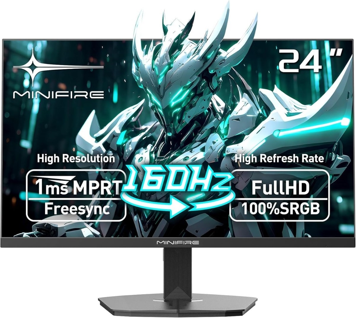 Minifire 24 Inch / 60.96cm 160Hz Gaming Monitor, Full HD 1080p Fast IPS