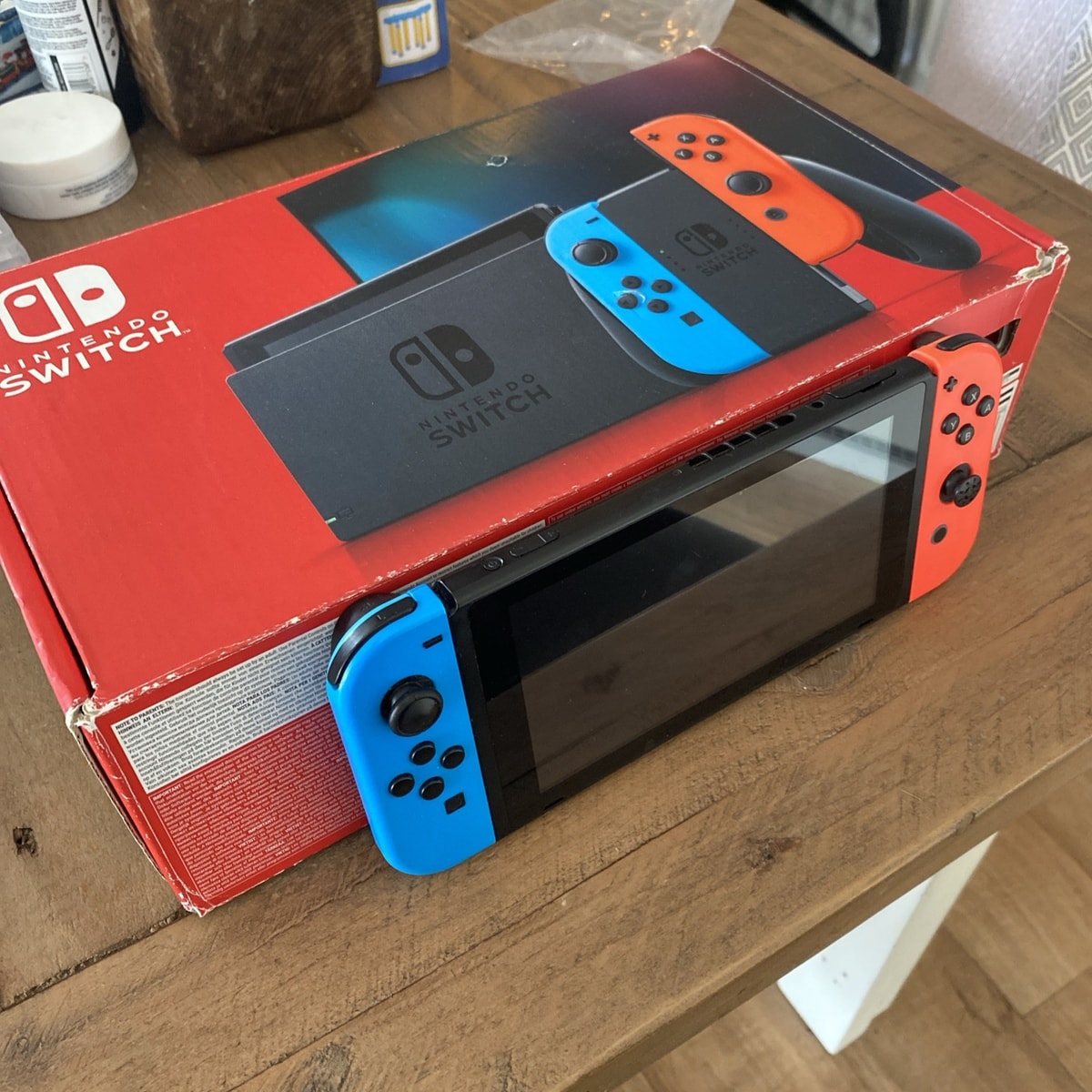Nintendo Switch 32 GB Console - Neon Blue/Red with games and extras