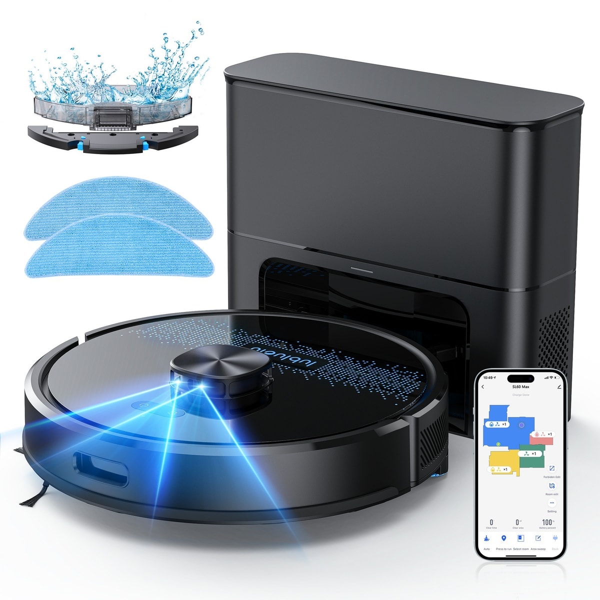 Lubluelu SL60 MAX Laser Robot Vacuum Cleaner with Mop & 2.5L Self-Empty Station
