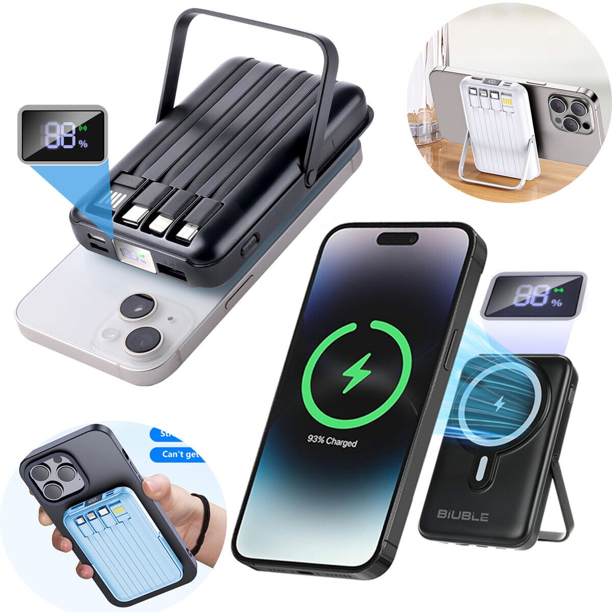 9000000mAh Power Bank Magsafe Magnetic USB Fast Charger Battery Pack for Phone