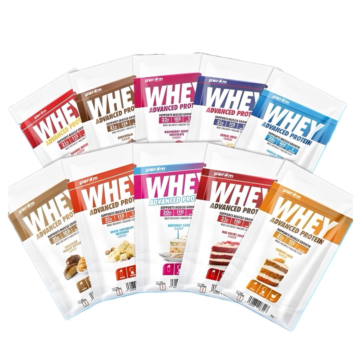 PER4M Advanced Whey Protein Powder Sample Sachets - 4 MIX FLAVOURS FOR £11.96