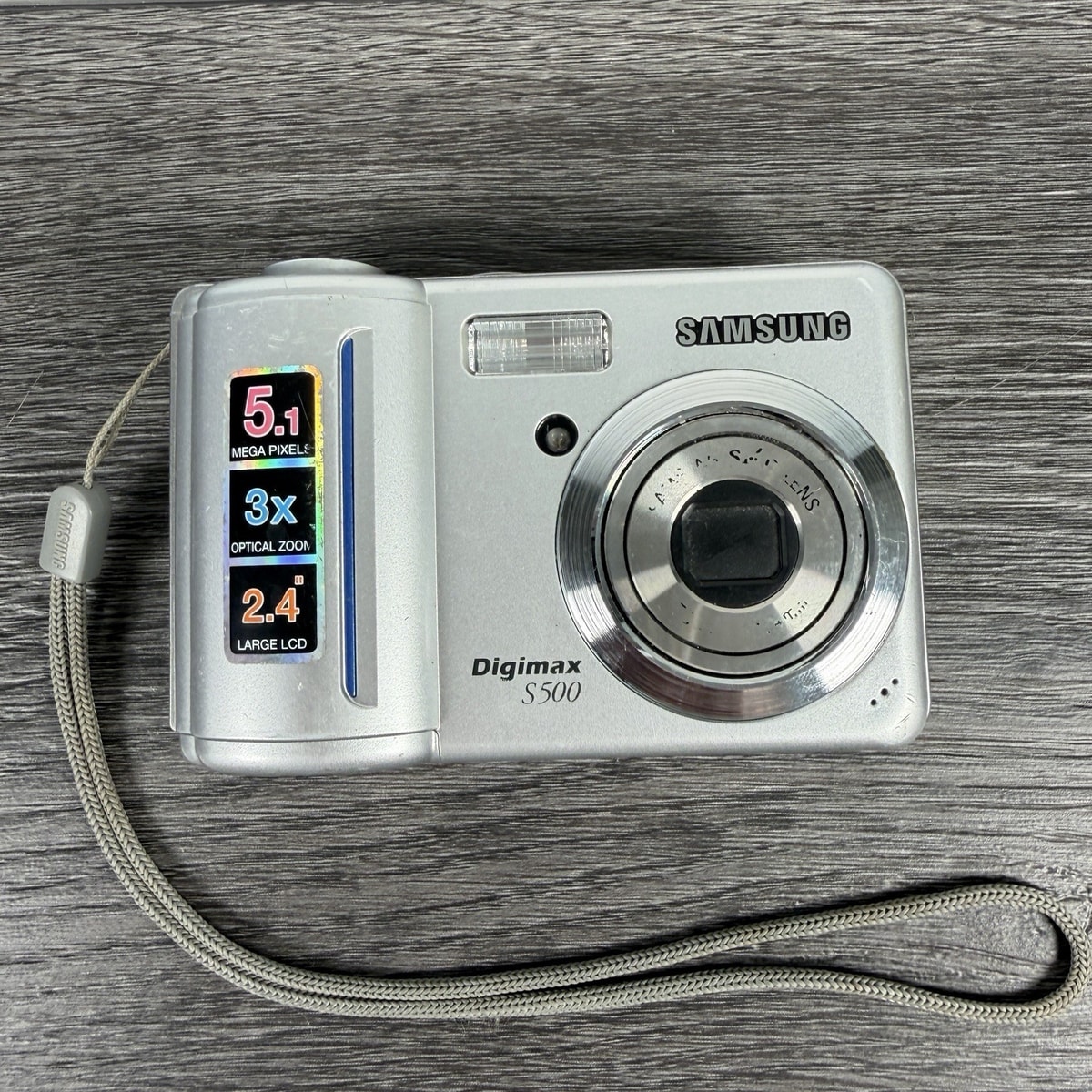 Samsung Digimax S500 5.1MP Compact Digital Camera Silver Tested & Working Used