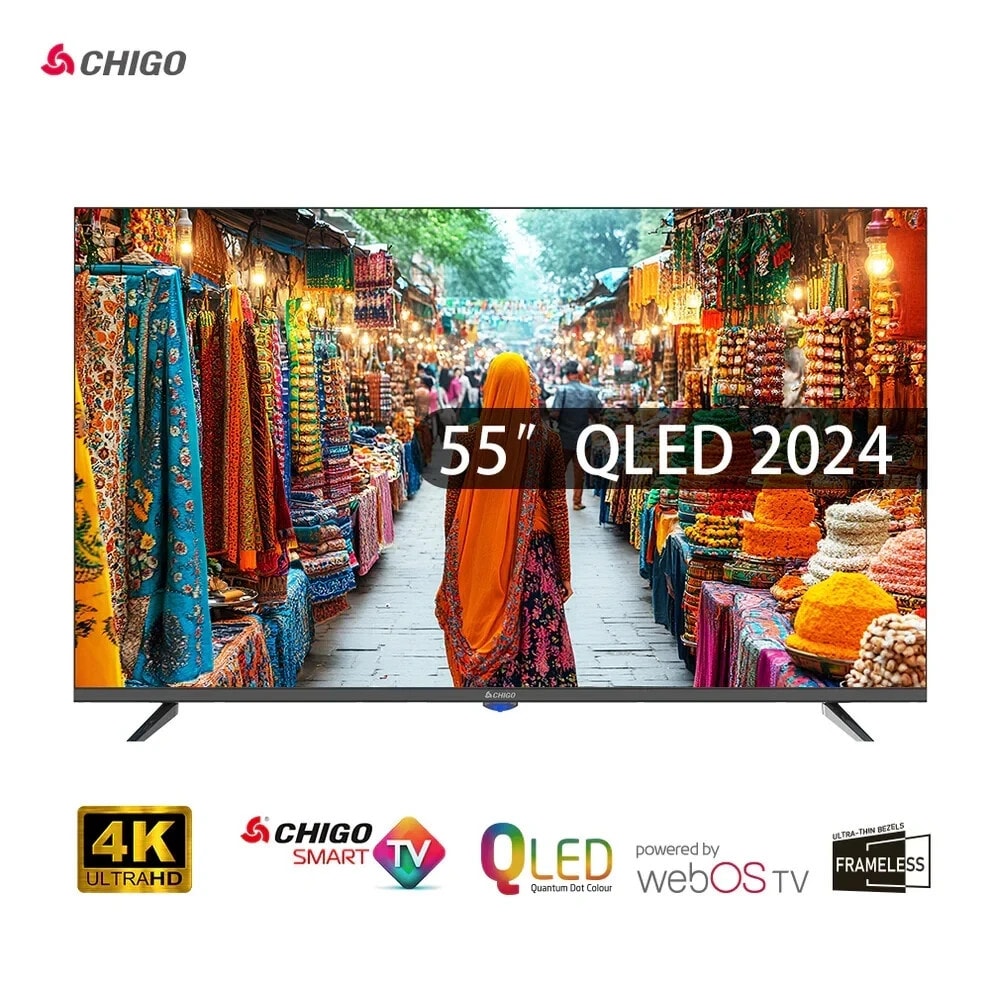 Chigo 55 Inch Frameless Smart 4k UHD QLED TV LA55AM 4K