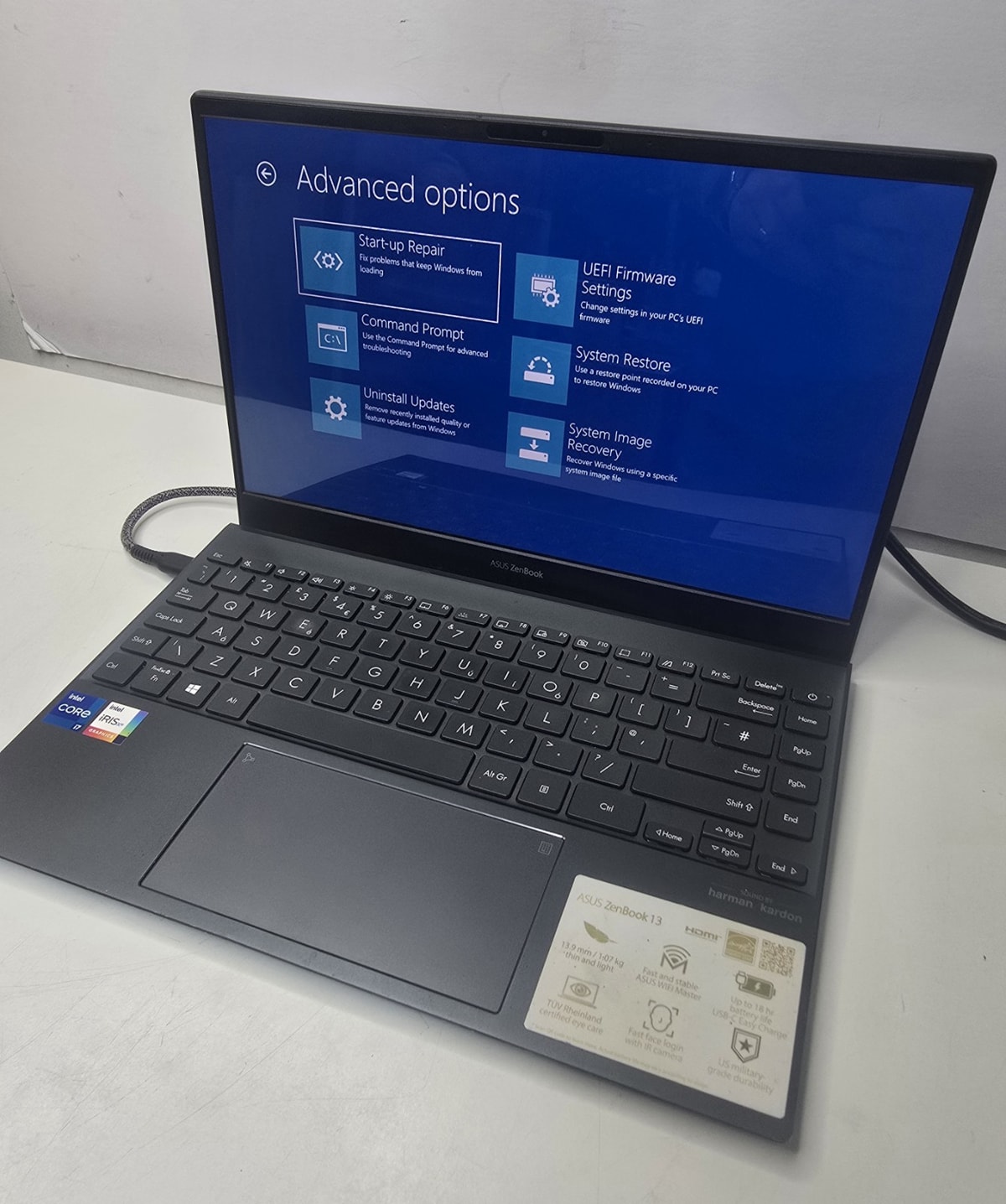 Asus ZenBook 13 UX363E i7-1165G7 512GB SSD 16GB RAM OLED Win 11 FOR REPAIR