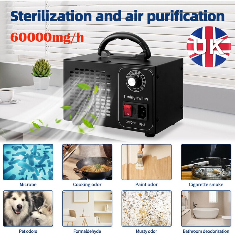 60000mg/h Ozone Generator Machine Home Industrial Air Purifier Ozonator Ozonizer