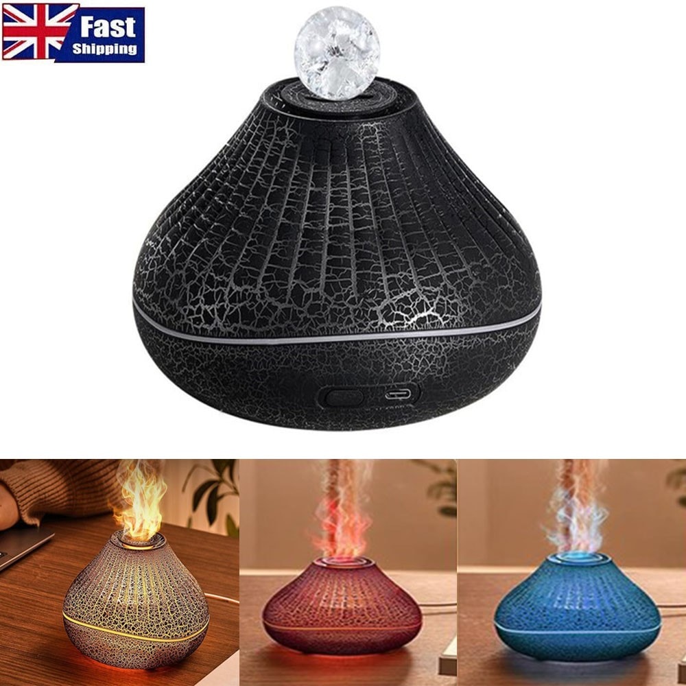 Flame LED Essential Oil Diffuser Home Aroma Aromatherapy Air Humidifier USB UK