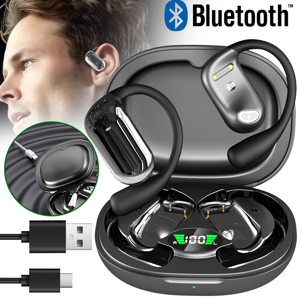 Open Ear Headphones Air Conduction Bluetooth Wireless Earbuds Over Ear Earphones