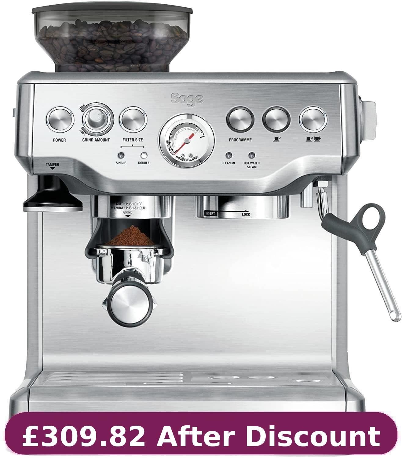 Sage The Barista Express BES875UK Bean to Cup Coffee Machine Stainless Steel-
