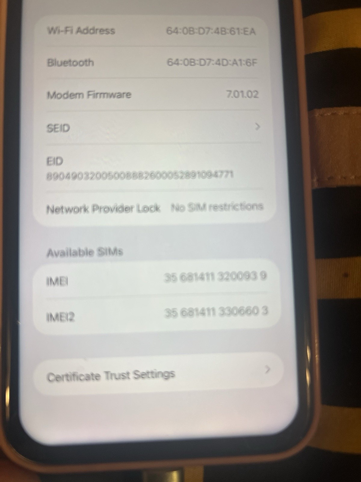 Apple iPhone 11 64GB White Unlocked Smartphone 74% Health Battery